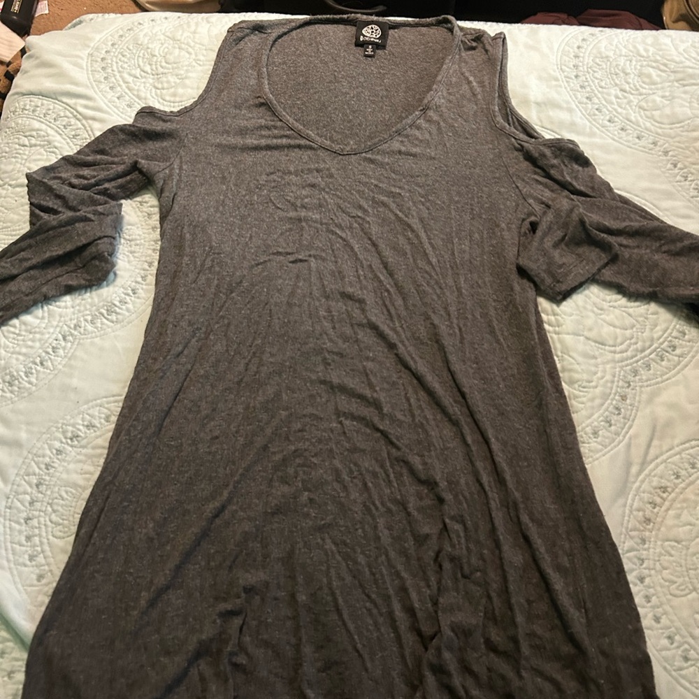 Gray Cold Shoulder Dress